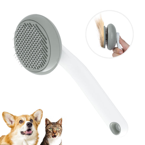 Brosse autonettoyante pour chat et chien