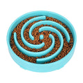 Gamelle lente anti-glouton bleue à spirale pour chien
