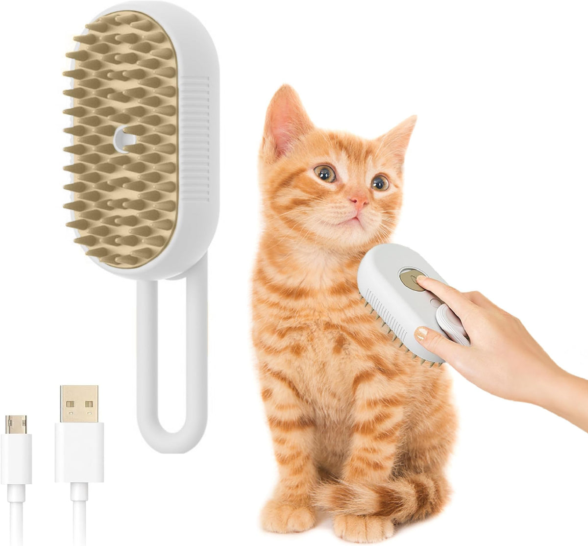 Brosse vapeur 3-en-1 pour chat et chien