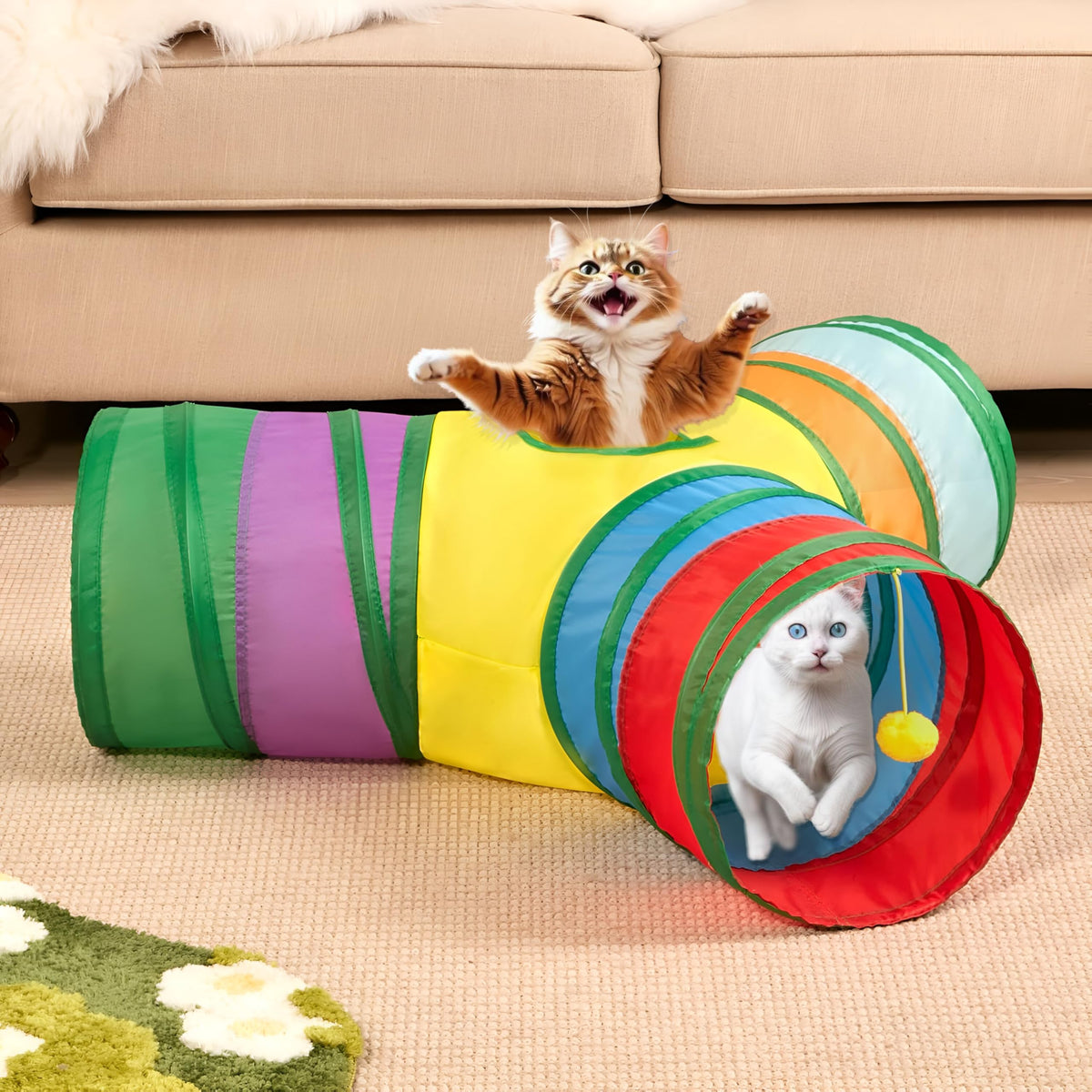 Tunnel pliable pour chat
